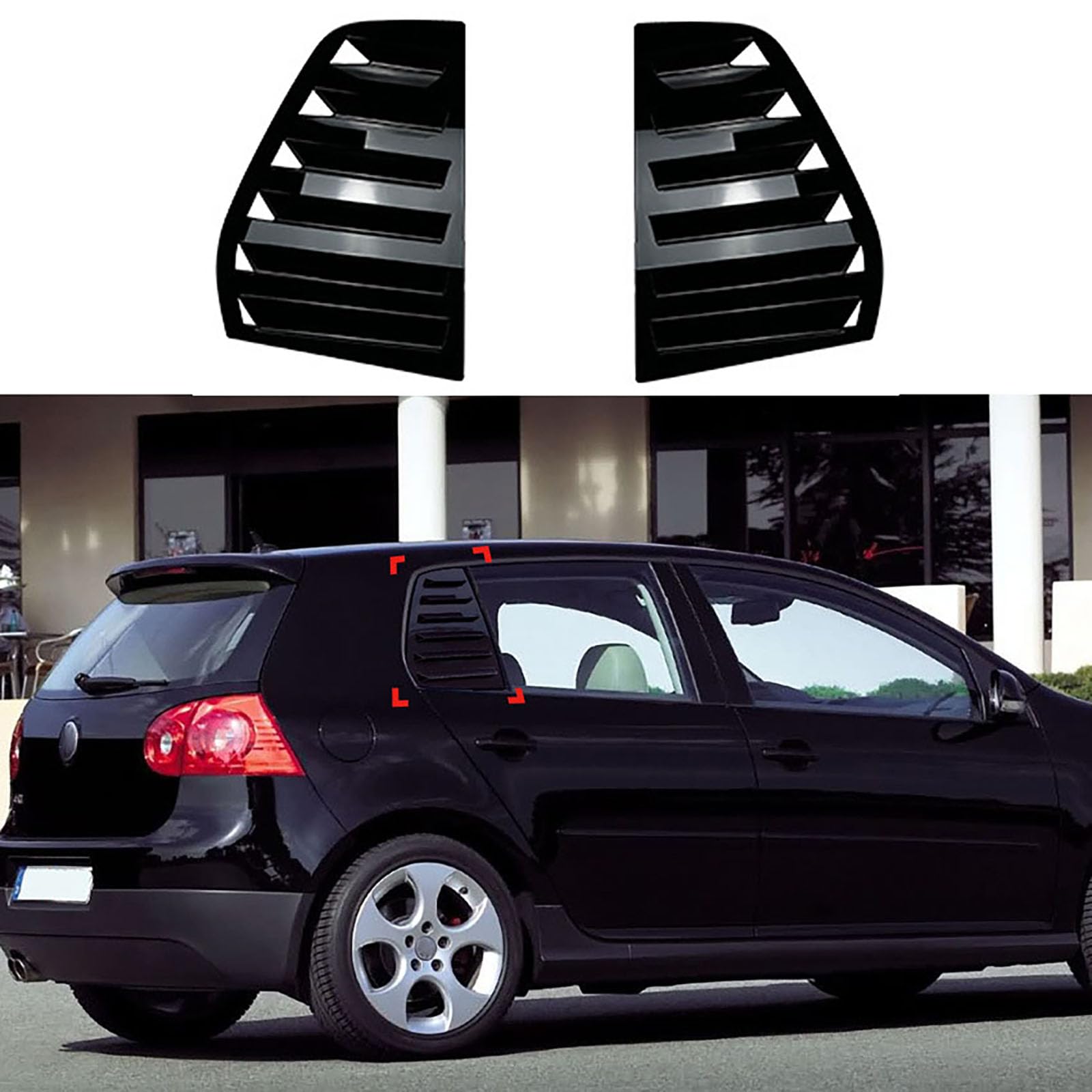 Cache vitre arrière latérale noir brillant pour Volkswagen Golf 5