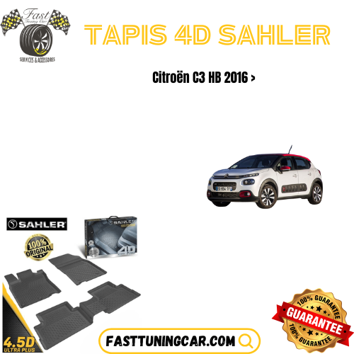 Tapis sur mesure 4D Citroën C3 2016+