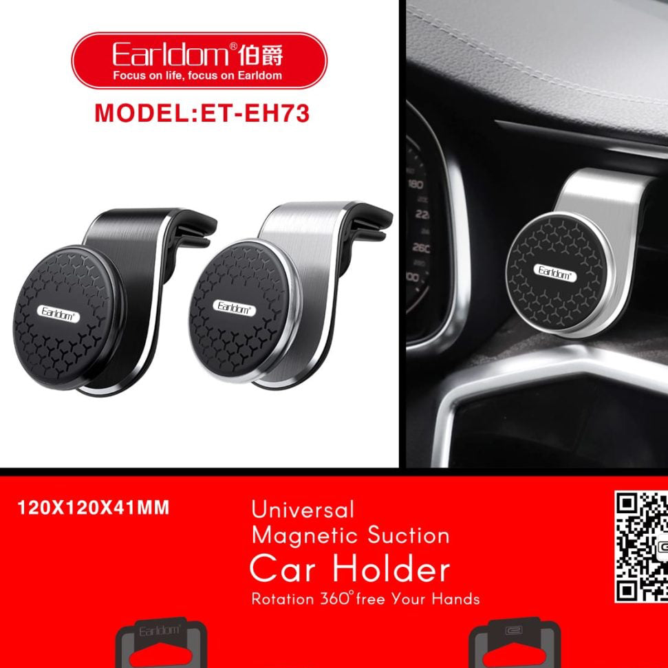 Support Téléphone Magnétique Voiture – Earldom ET-EH73 | Rotation 360° Universelle
