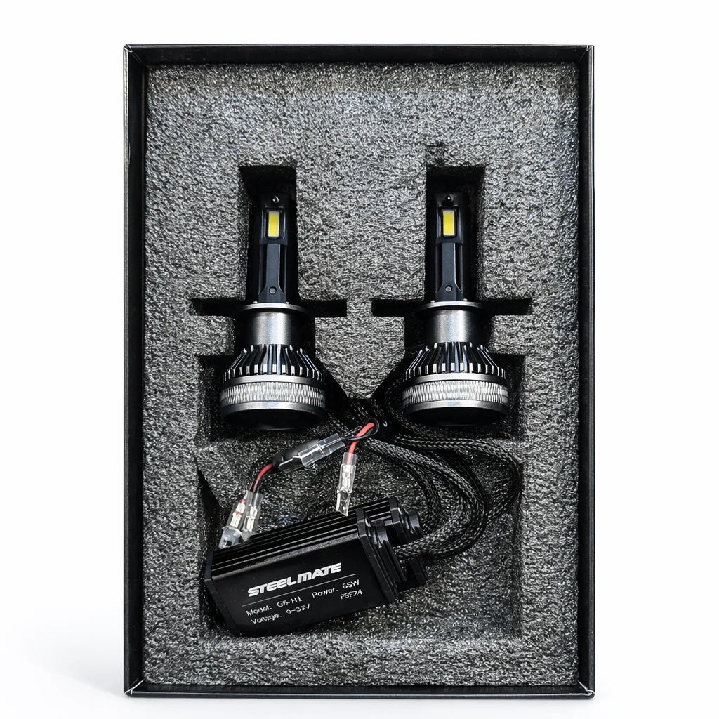 Contenu du kit de deux ampoules LED Steelmate G6 H1