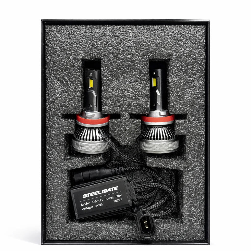 Contenu du kit de deux ampoules LED Steelmate G6 H11