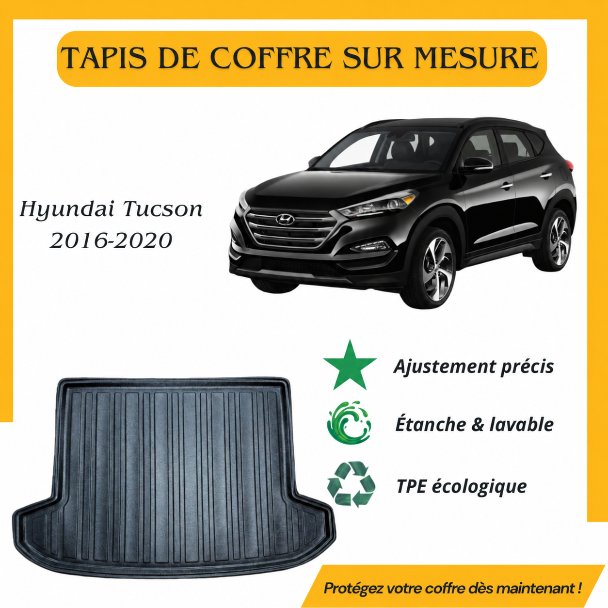Tapis de coffre sur mesure Hyundai Tucson 2016-2020