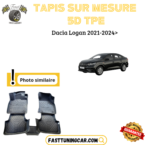 Tapis sur mesure 5D TPE Dacia Logan 2021-2024>