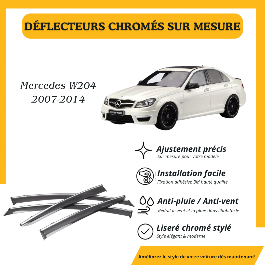 Déflecteur d’air noir et chromé Mercedes  Class C W204 2007-2014