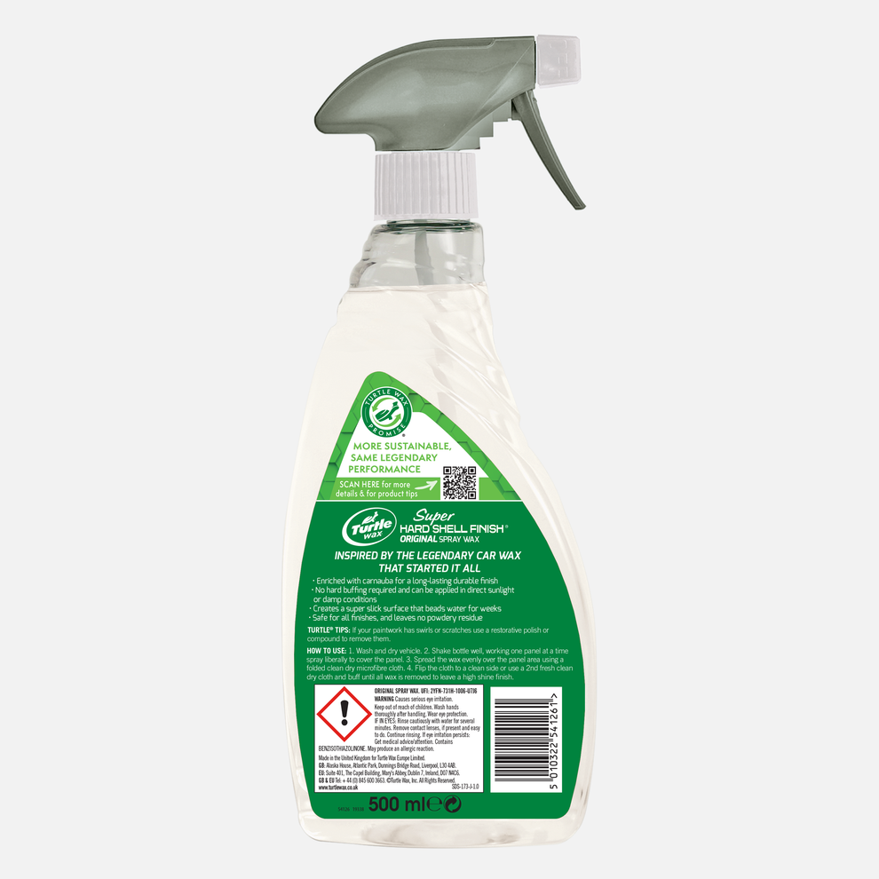 Turtle Wax Super Hard Shell Finish Cire en Spray Haute Brillance 500 ml