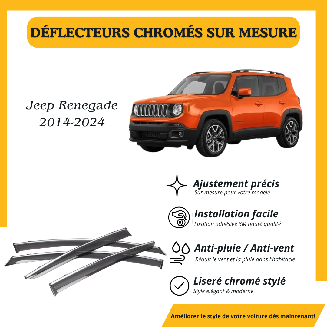 Déflecteur d’air noir et chromé Jeep Renegade 2014-2024