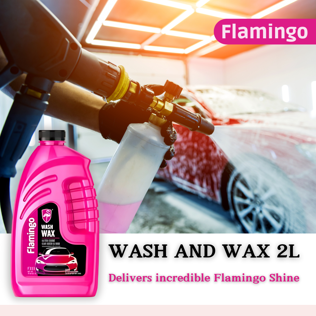 Flamingo Wash & Wax 2L – Shampoing Voiture avec Cire Carnauba