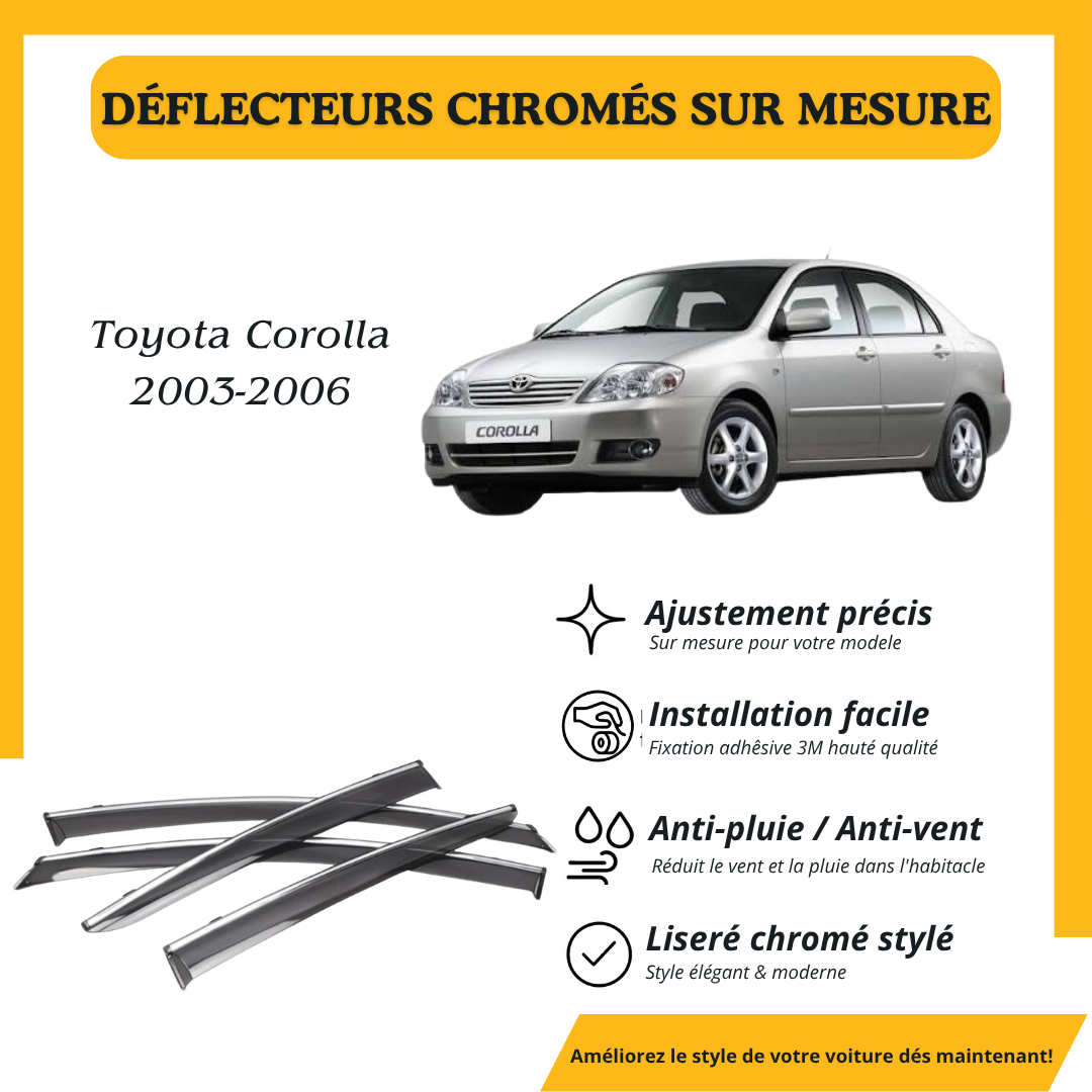 Déflecteur d’air noir et chromé Toyota Corolla 2003-2006