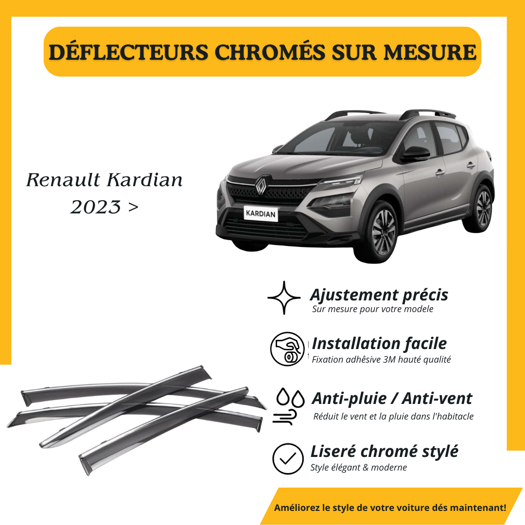 Déflecteur d’air noir et chromé Renault Kardian 2023 >