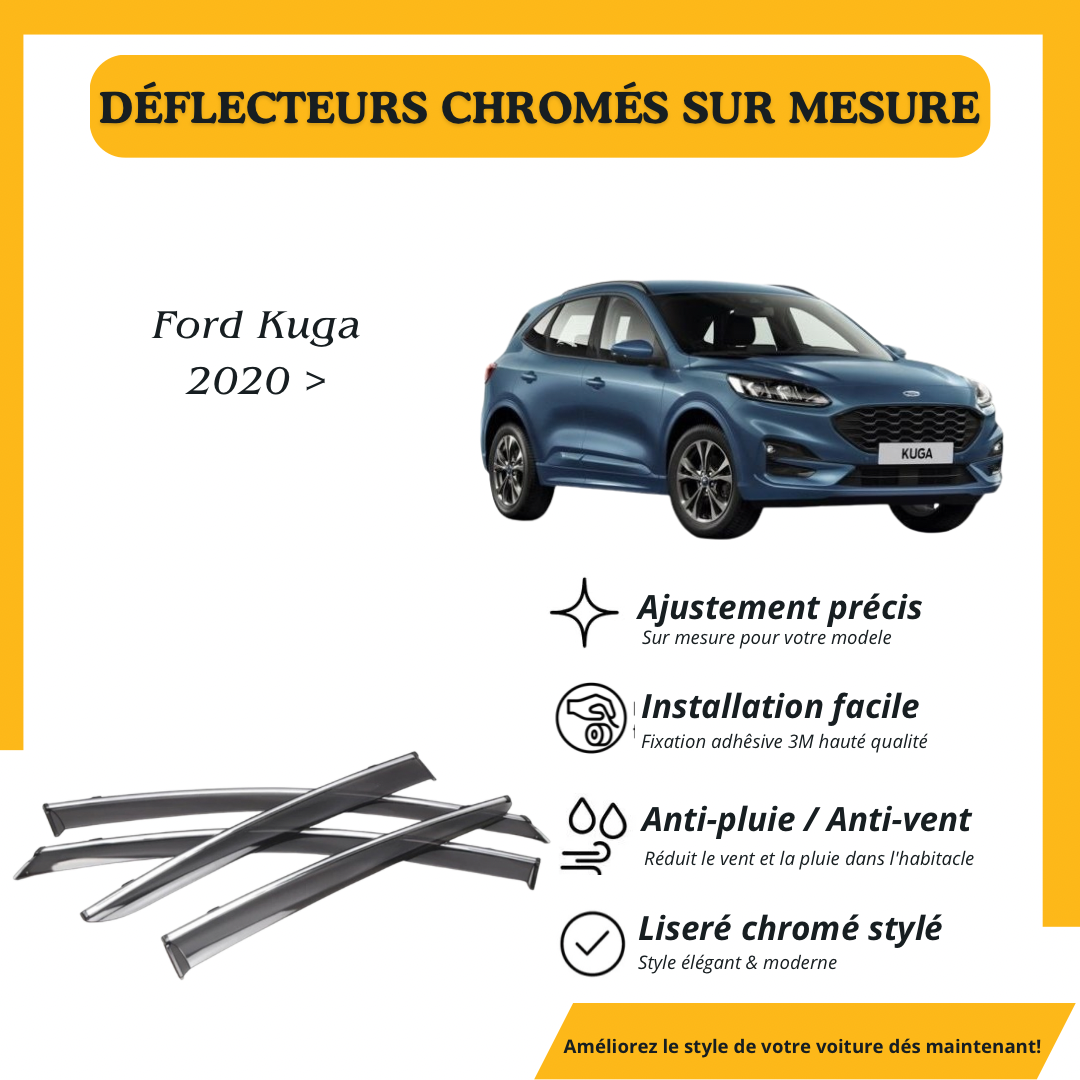 Déflecteur d’air noir et chromé Ford kuga 2020 >