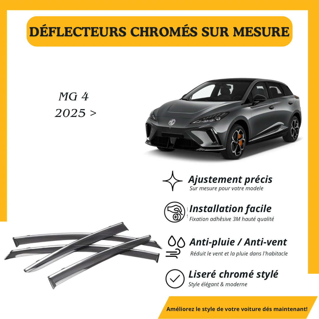 Déflecteur d’air noir et chromé MG 4 2025 >