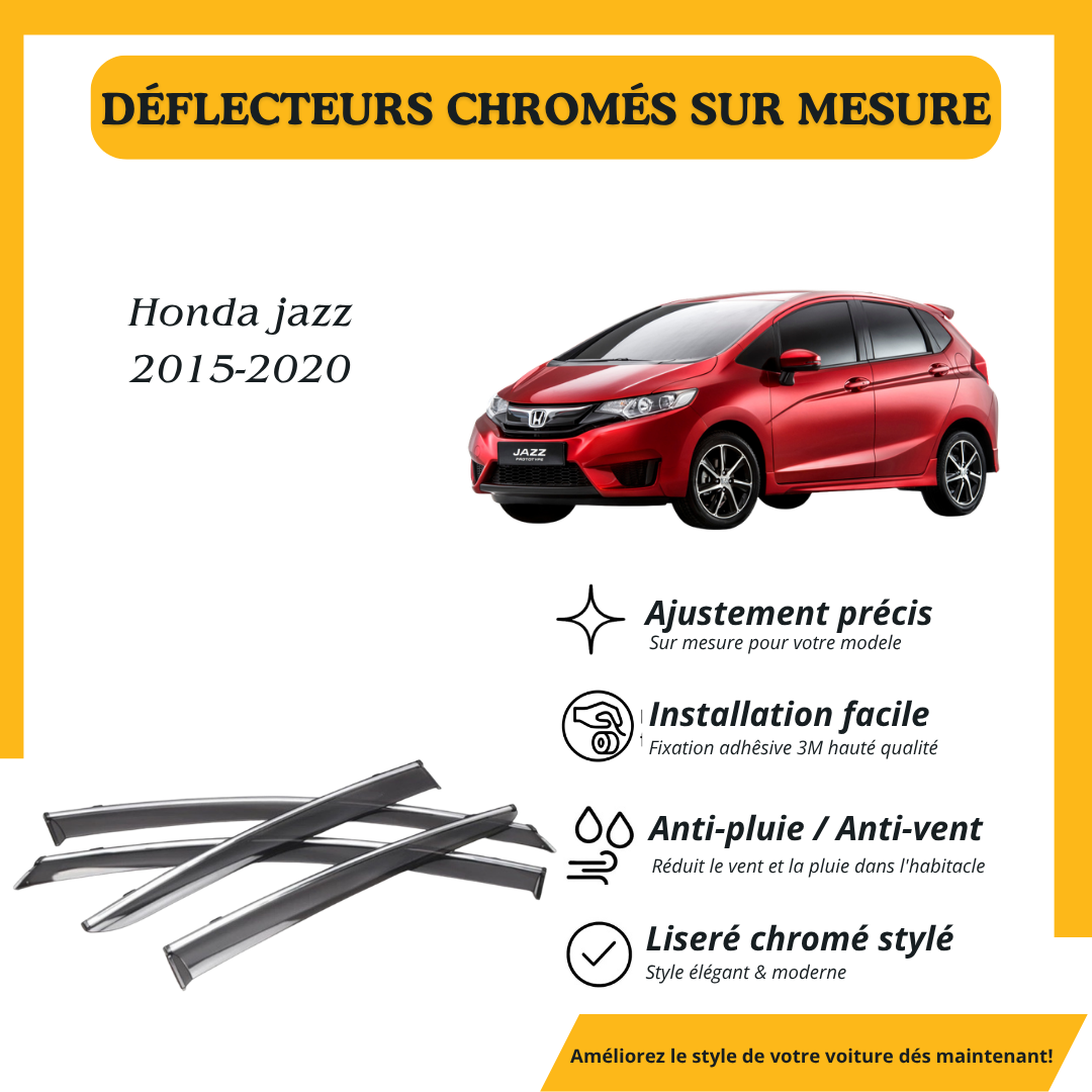 Déflecteur d’air noir et chromé Honda Jazz 2015-2020
