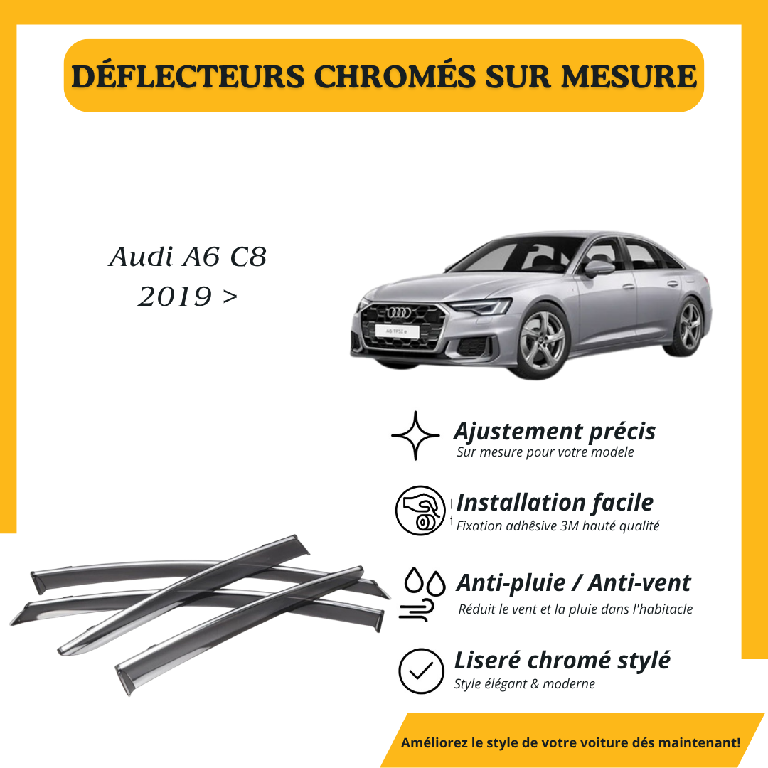 Déflecteur d’air noir et chromé Audi A6 C8 2019 >