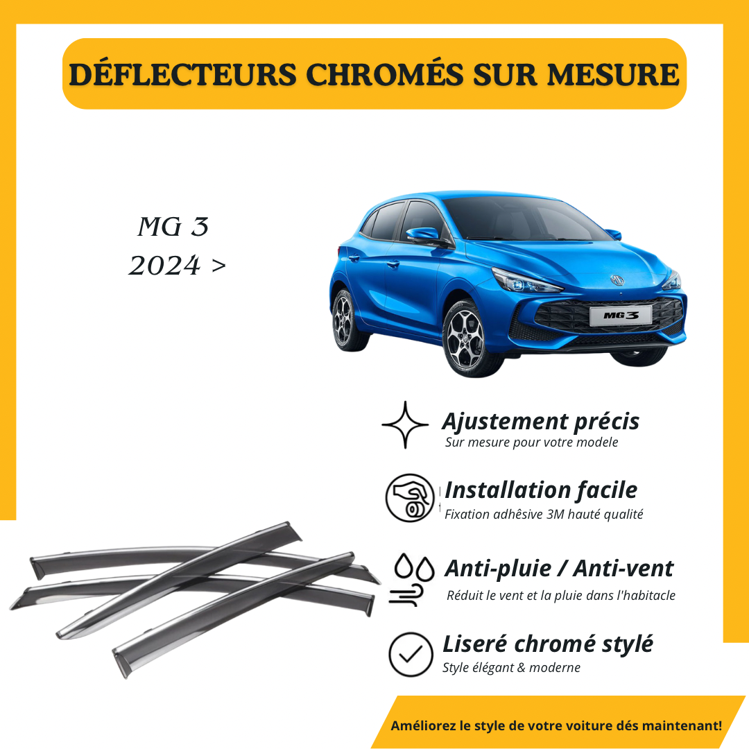 Déflecteur d’air noir et chromé MG 3 2024 >