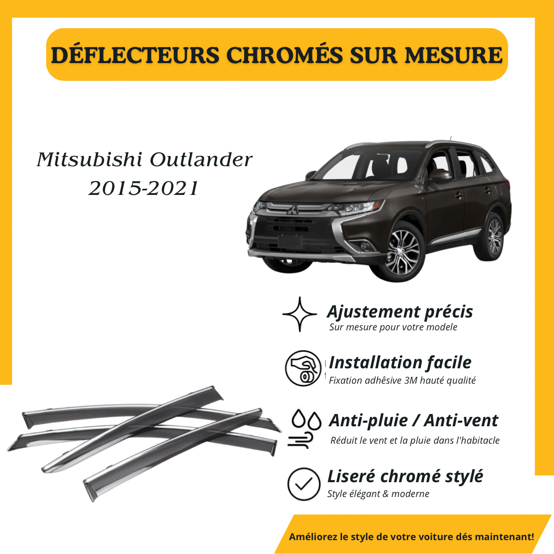 Déflecteur d’air noir et chromé Mitsubishi Outlander 2015-2021