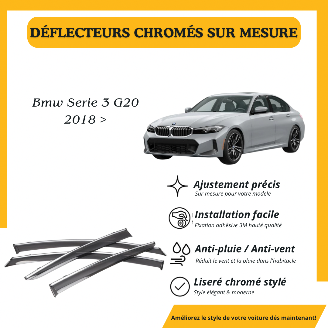 Déflecteur d’air noir et chromé Bmw Serie 3 G20 2018 >