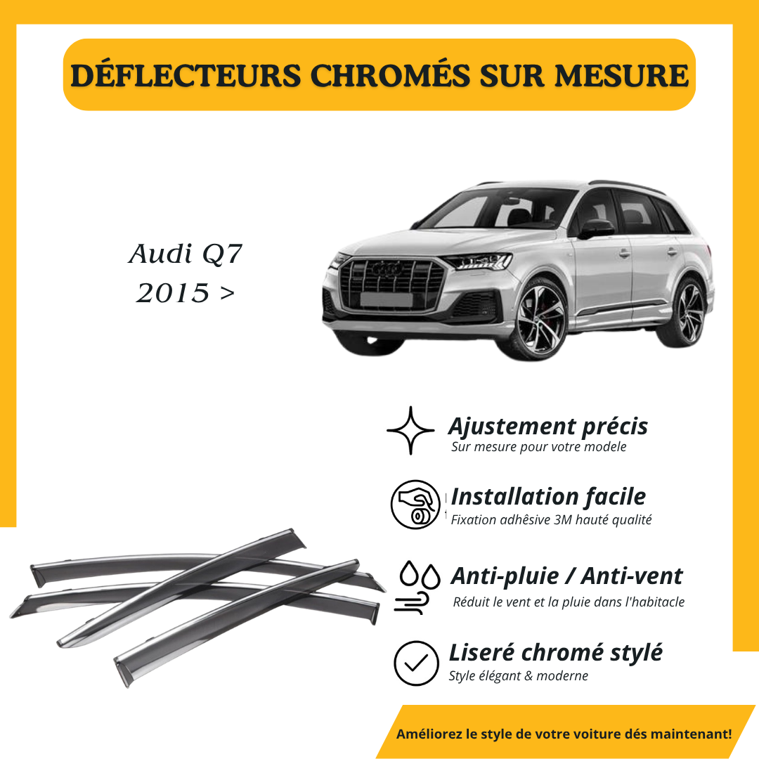 Déflecteur d’air noir et chromé Audi Q7 2015 >