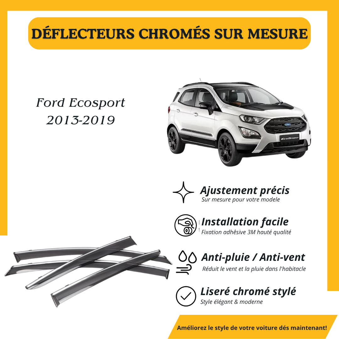 Déflecteur d’air noir et chromé Ford Ecosport 2013-2019