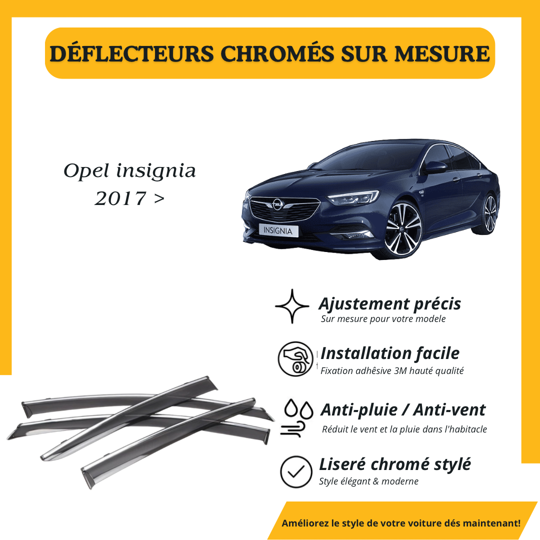 Déflecteur d’air noir et chromé Opel Insignia 2017 >