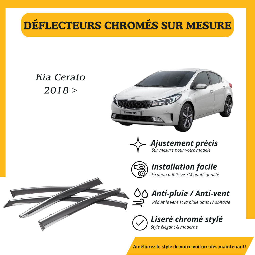Déflecteur d’air noir et chromé Kia Cerato 2018 >