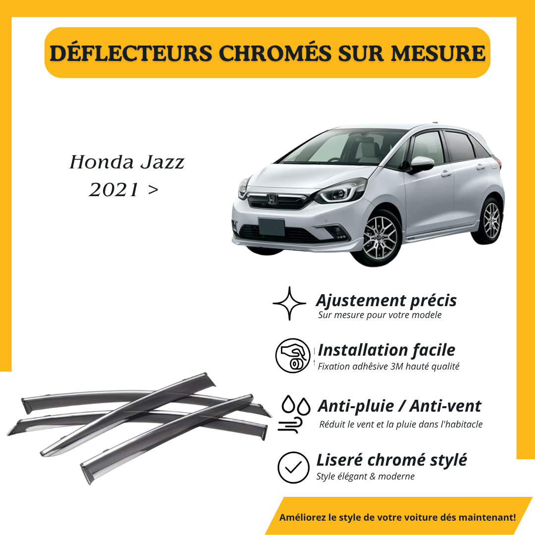 Déflecteur d’air noir et chromé Honda Jazz 2021 >