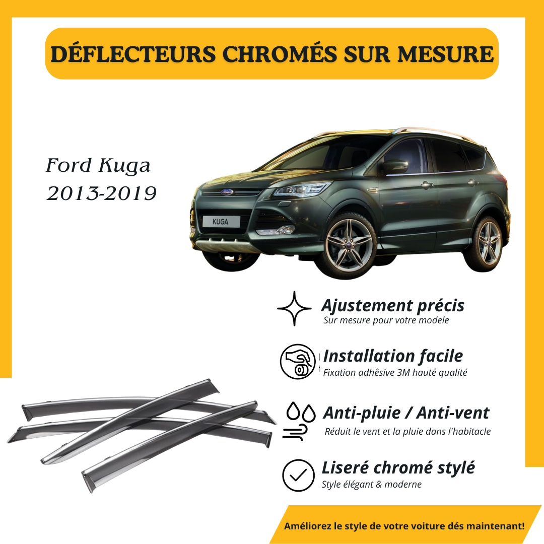 Déflecteur d’air noir et chromé Ford Kuga 2013-2019