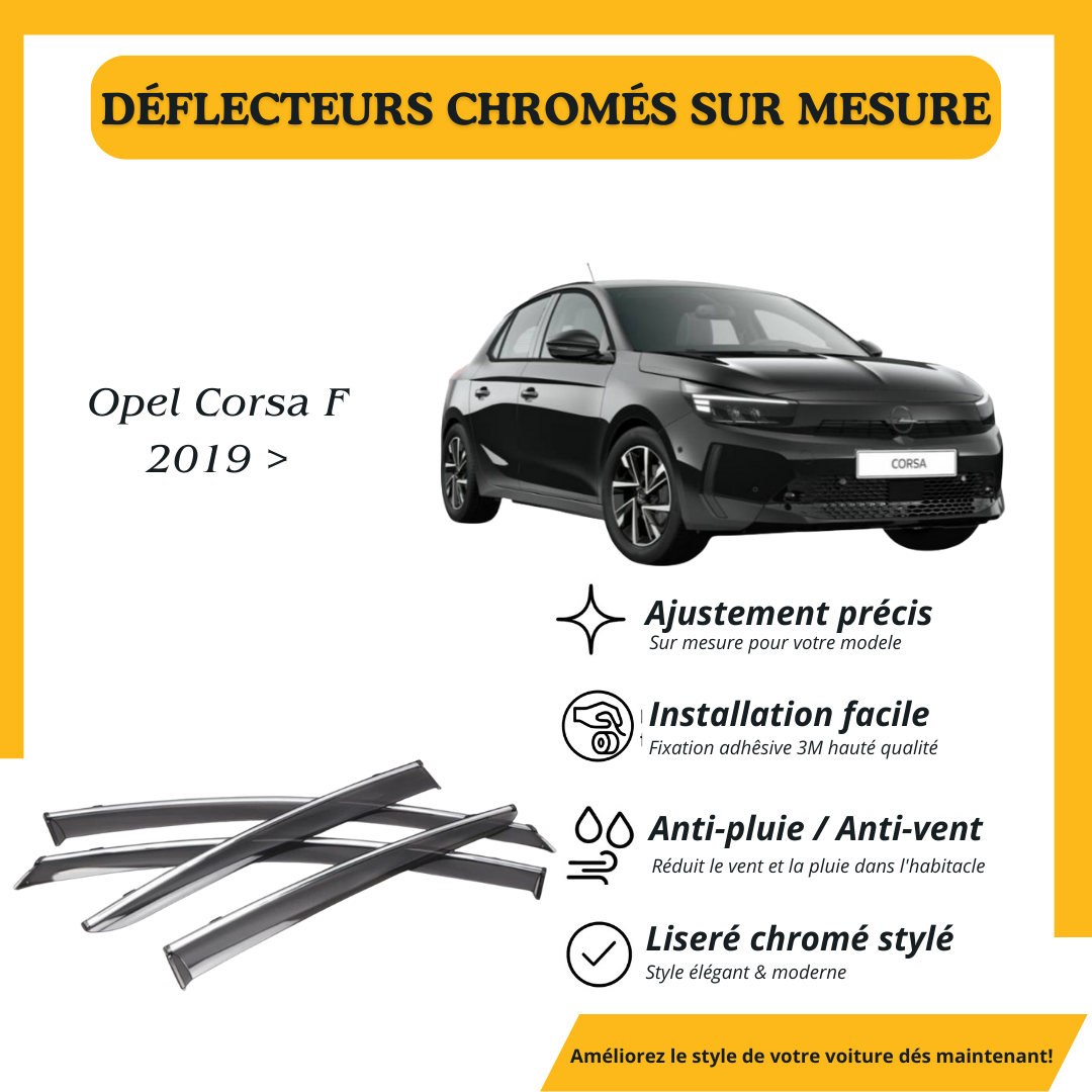 Déflecteur d’air noir et chromé OPEL CORSA-F 2019 >