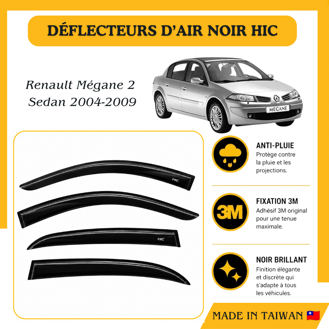 Déflecteurs d’Air HIC – Renault Mégane 2 sedan 2004-2009