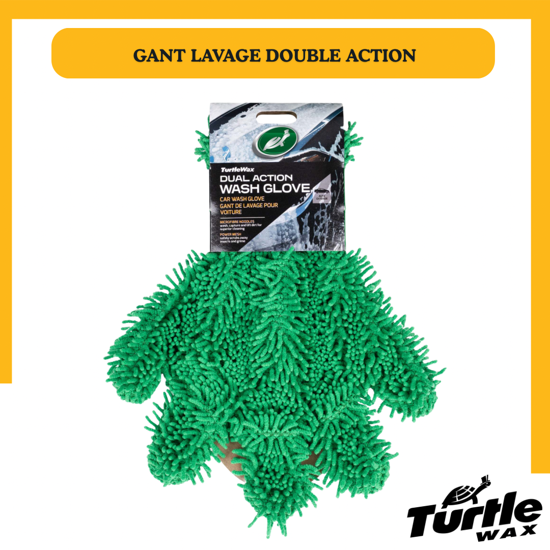 Gant de lavage auto double action microfibre Turtle Wax