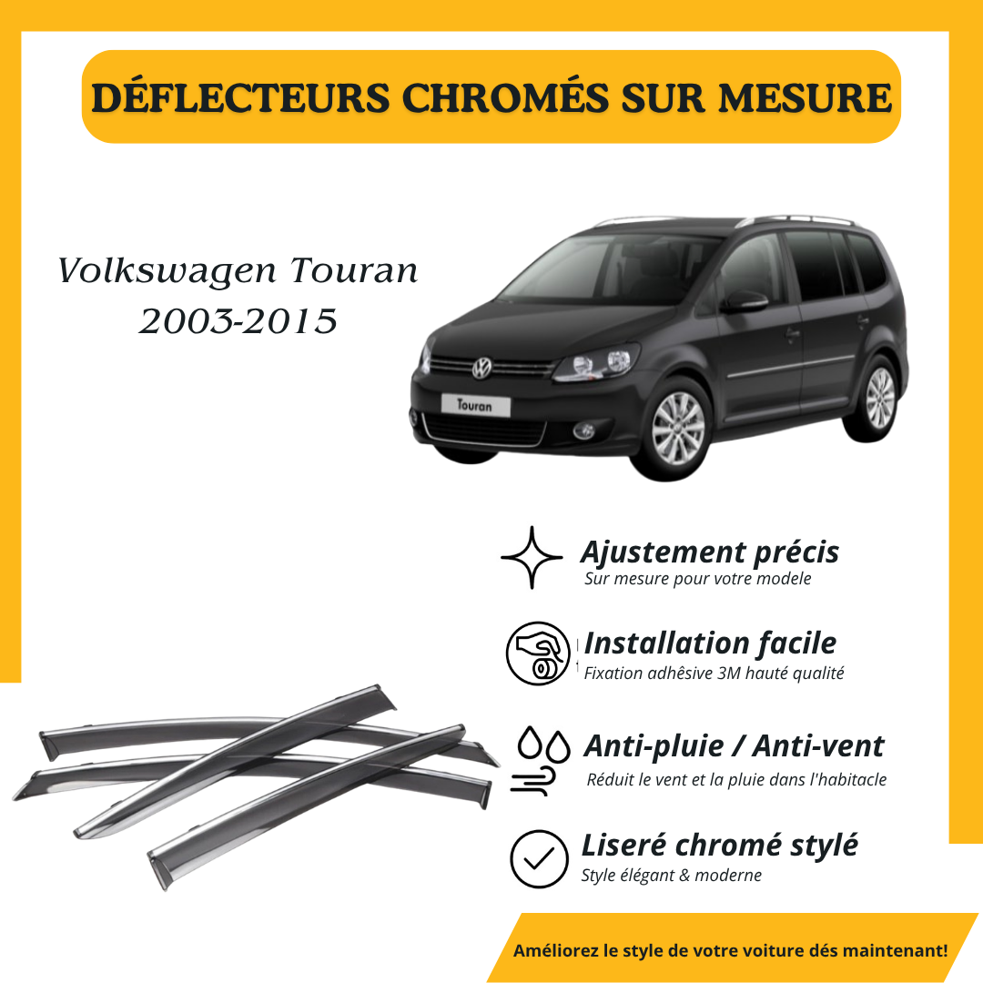 Déflecteur d’air noir et chromé Volkswagen Touran 2003-2015