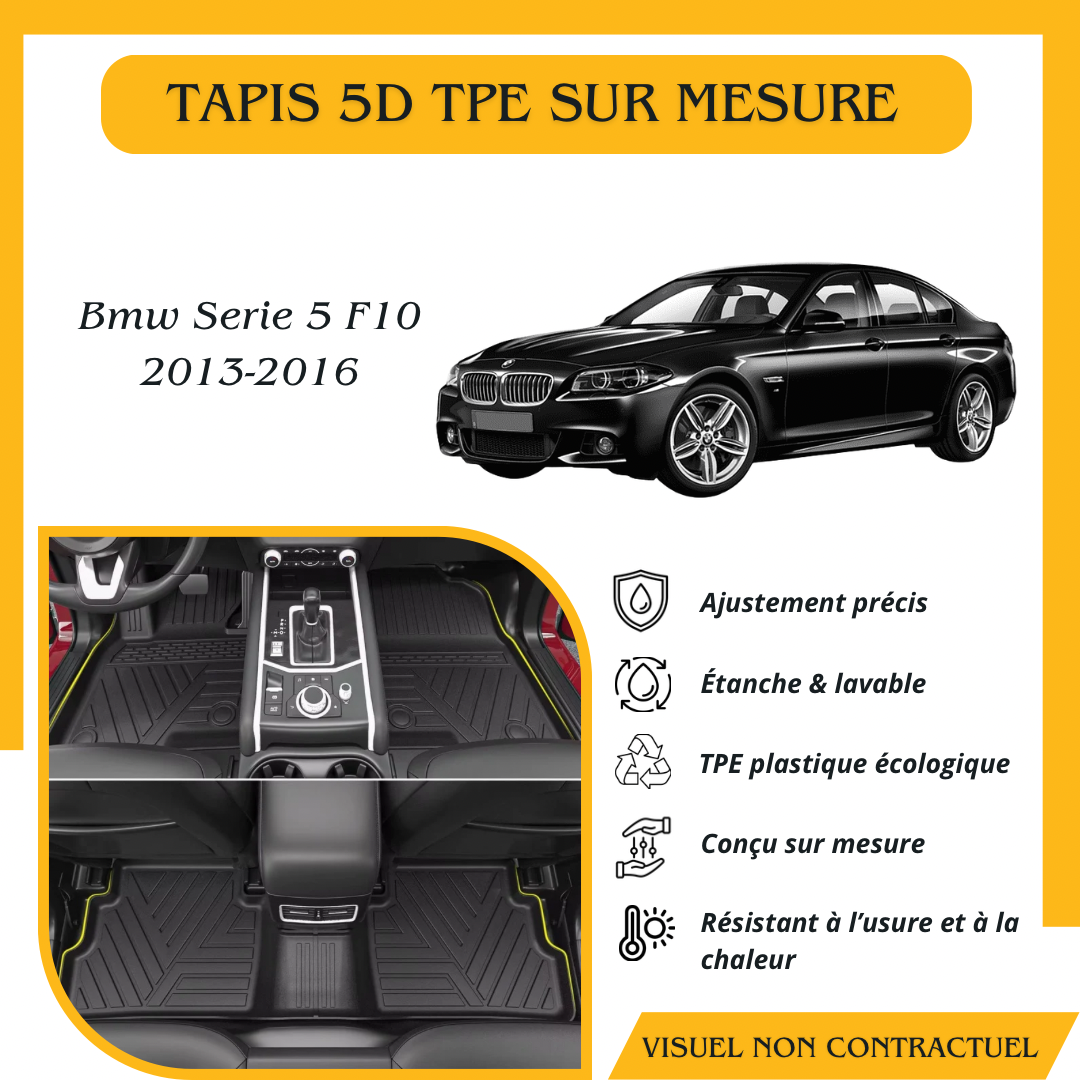 Tapis sur mesure 5D TPE Bmw Série 5 F10 2013-2016