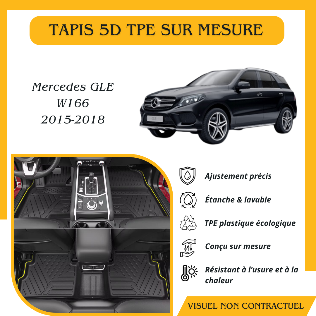 Tapis sur mesure 5D TPE Mercedes GLE W166 2015-2018