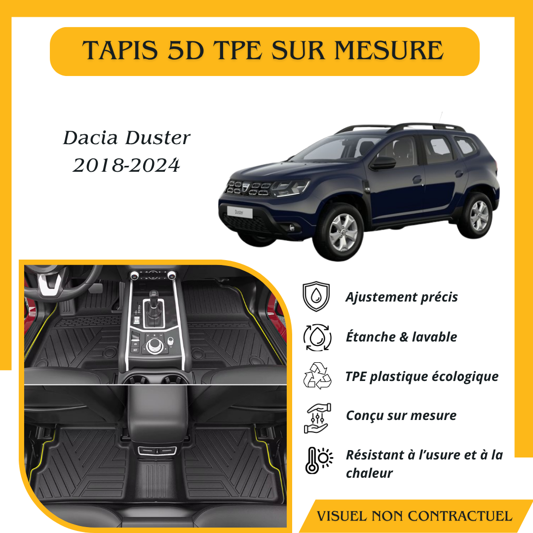 Tapis sur mesure 5D TPE Dacia Duster 2018-2024