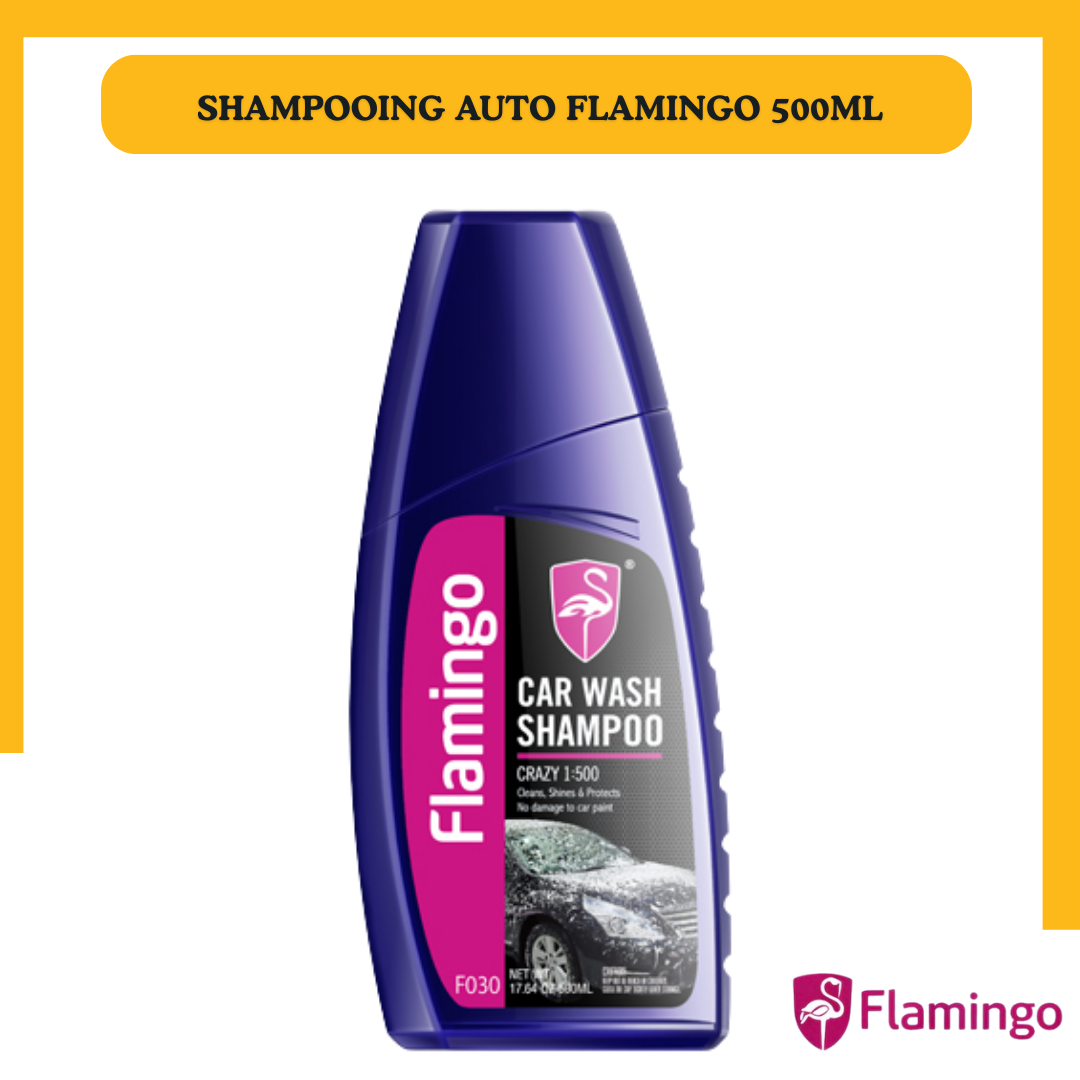 Flamingo Car Wash Shampoo 500ML – Shampoing Lavage Voiture Haute Performance