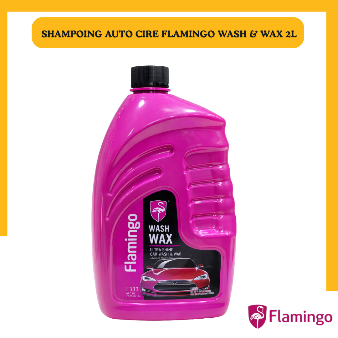 Flamingo Wash & Wax 2L – Shampoing Voiture avec Cire Carnauba