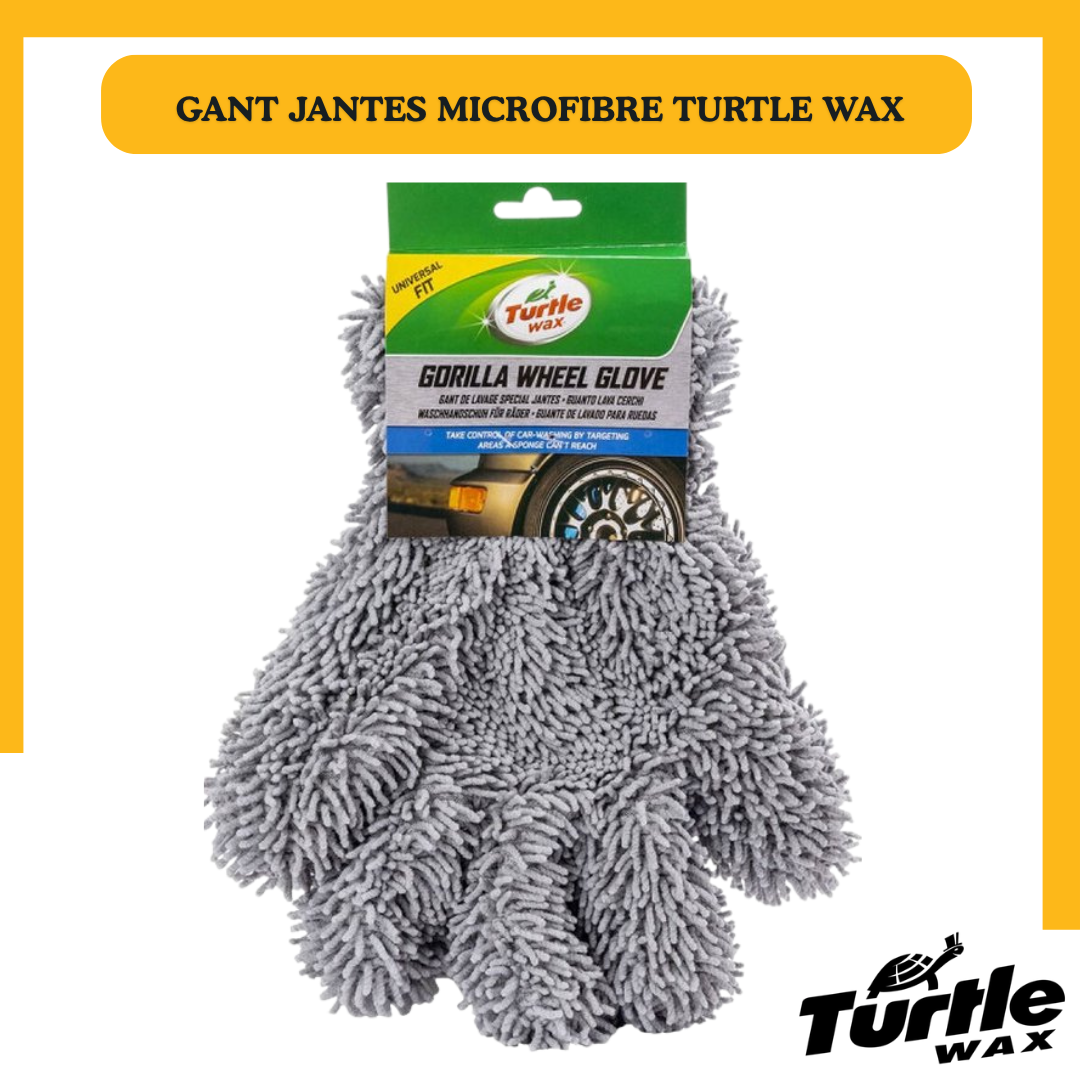 Gant de Lavage Jantes Turtle Wax Gorilla – Microfibre Ultra Absorbante