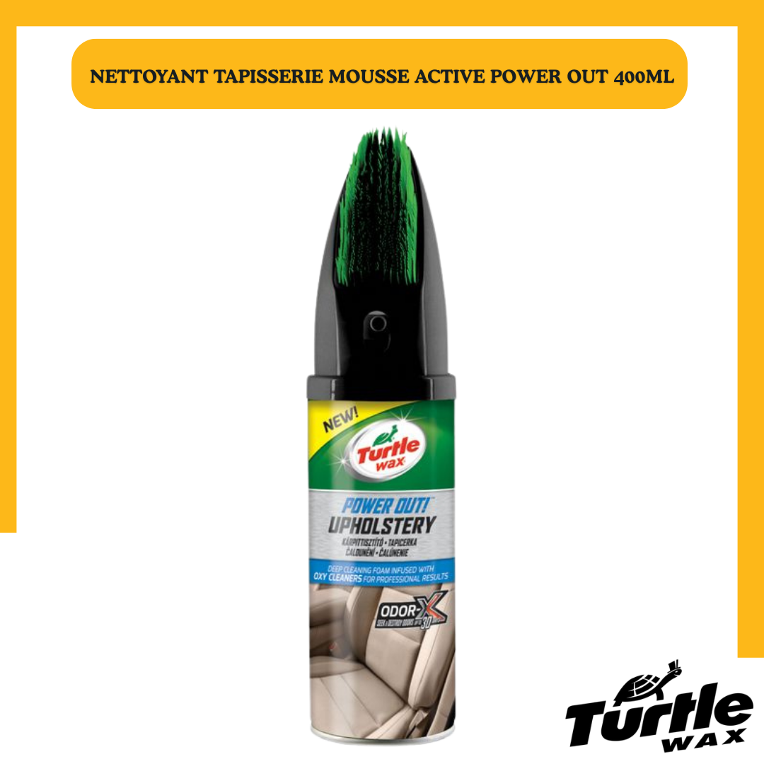 Turtle Wax Power Out Upholstery – Nettoyant Tapisserie Mousse Active 400 ml