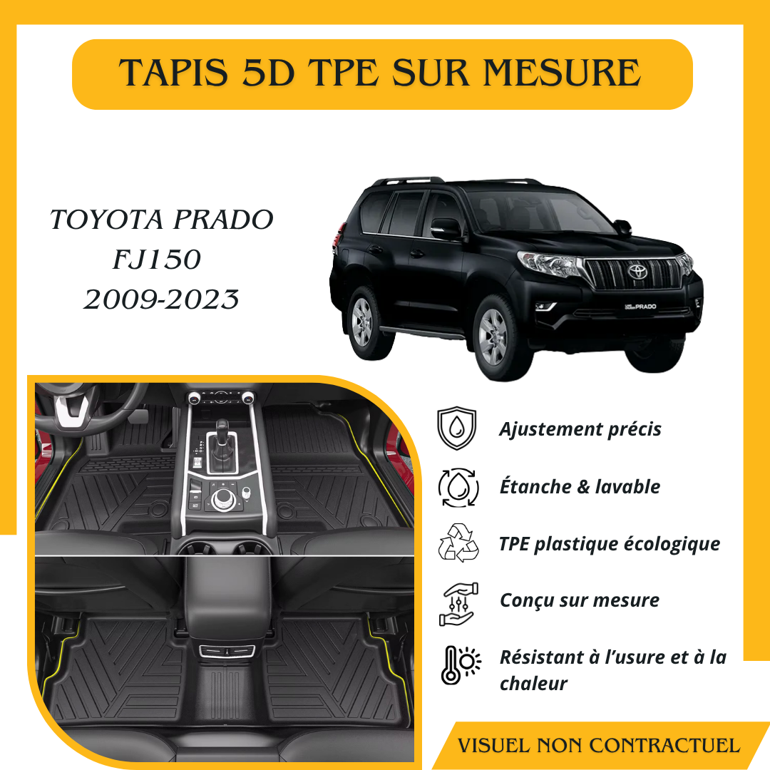 Tapis sur mesure 5D TPE TOYOTA PRADO FJ150 2009-2023
