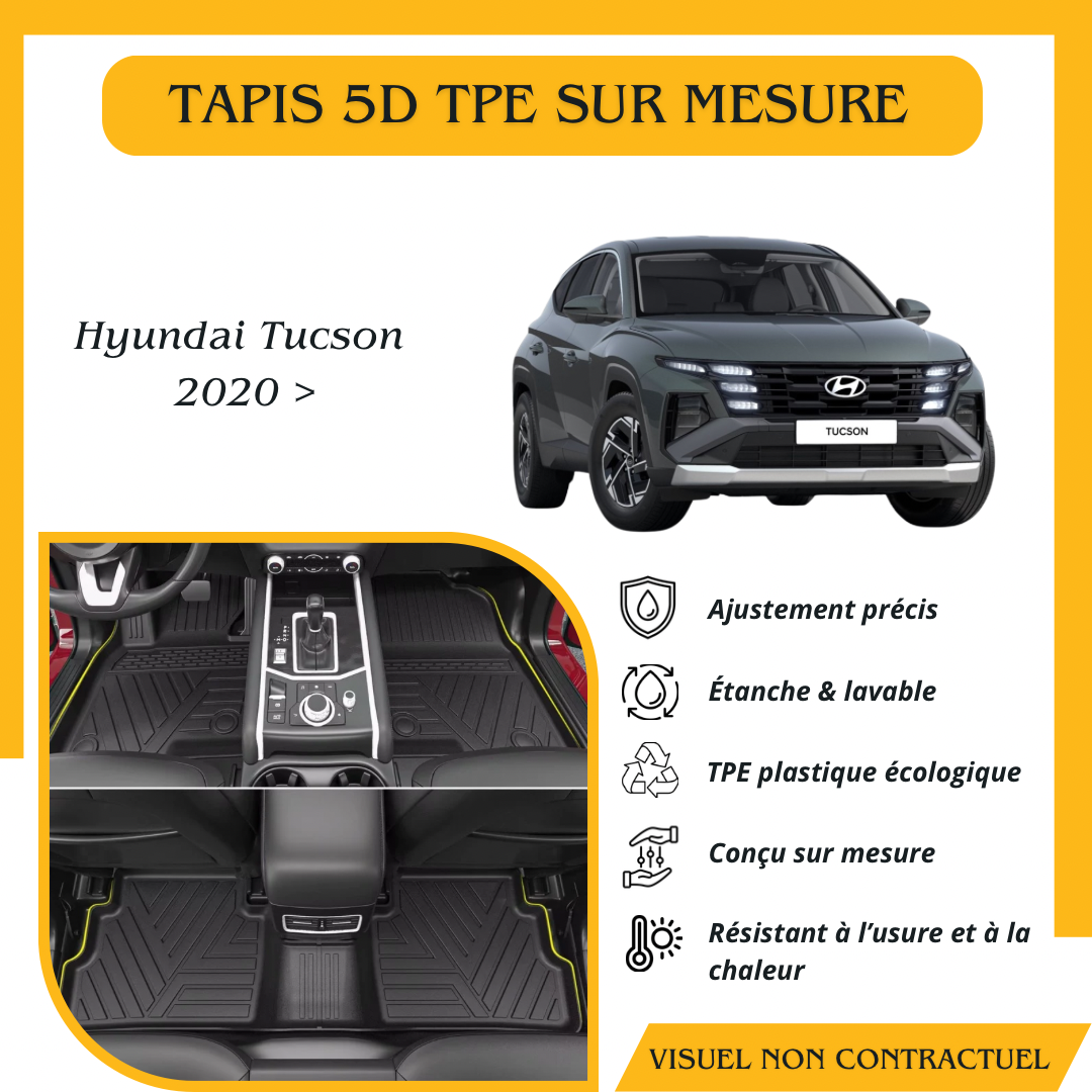 Tapis sur mesure 5D TPE Hyundai Tucson 2020 >