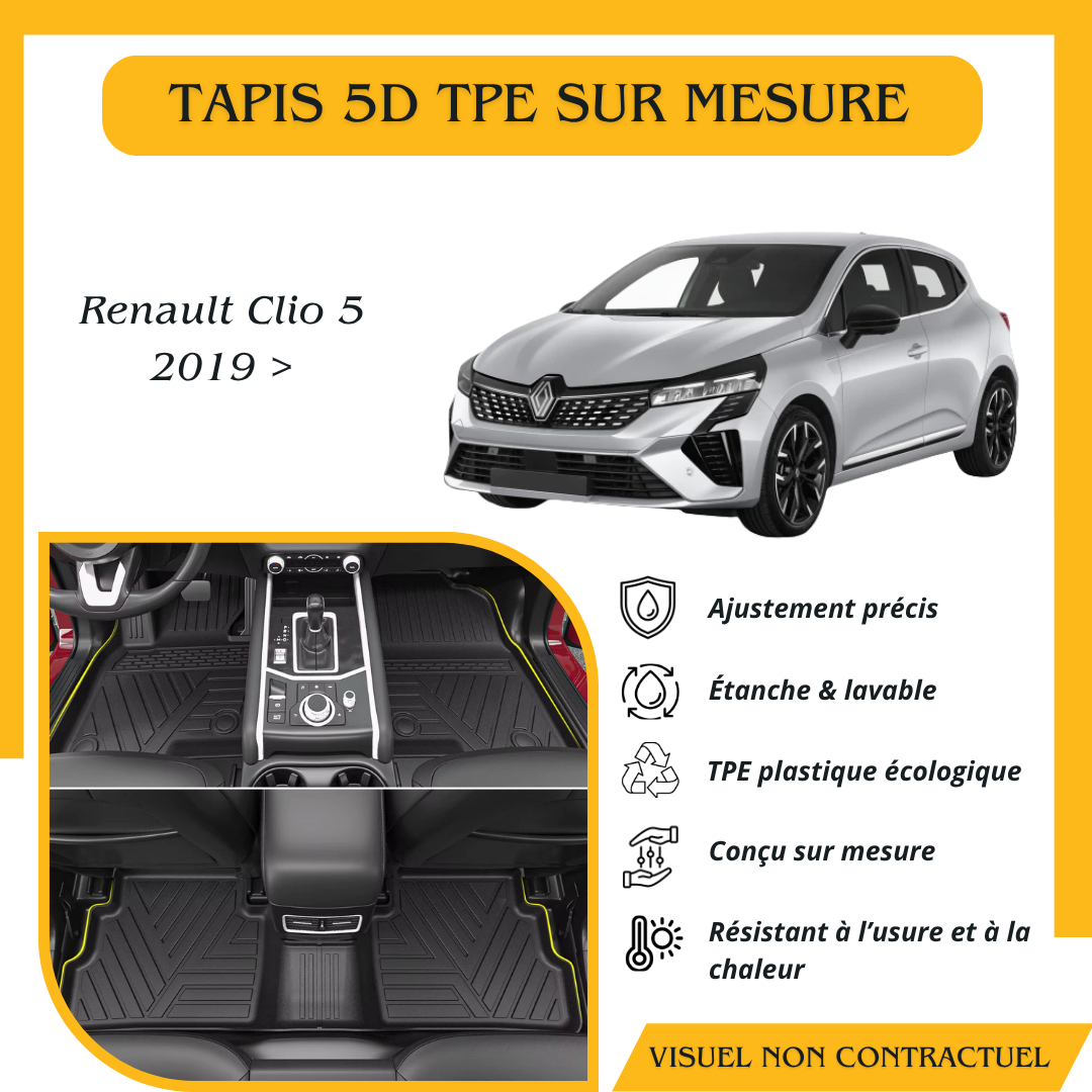 Tapis sur mesure 5D TPE Renault Clio 5