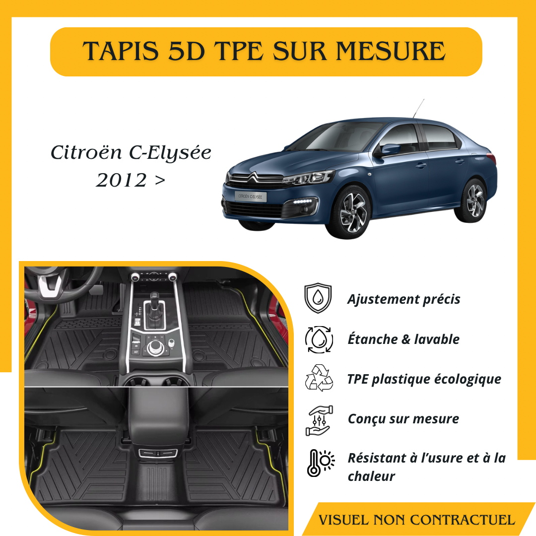 Tapis sur mesure 5D TPE Citroën  C-Elysée 2012 >