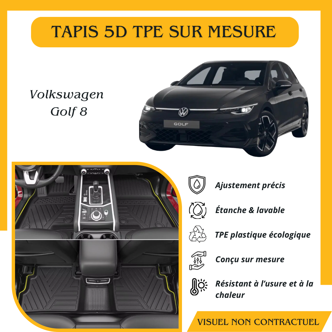 Tapis sur mesure 5D TPE Volkswagen Golf 8