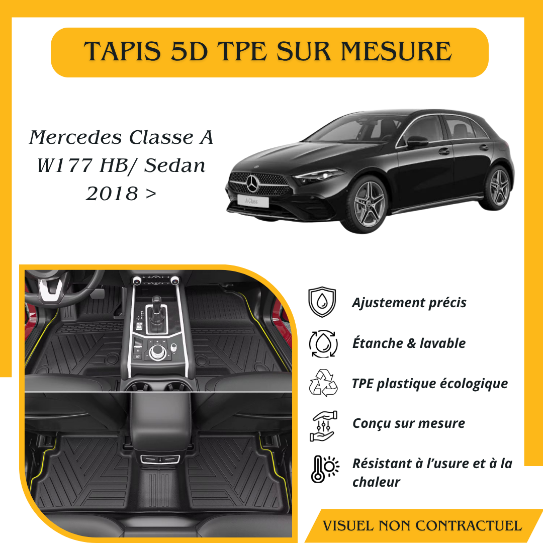 Tapis sur mesure 5D TPE Mercedes Class A W177 2018 >