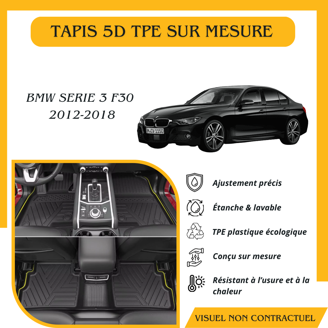 Tapis sur mesure 5D TPE BMW SERIE 3 F30 2012-2018