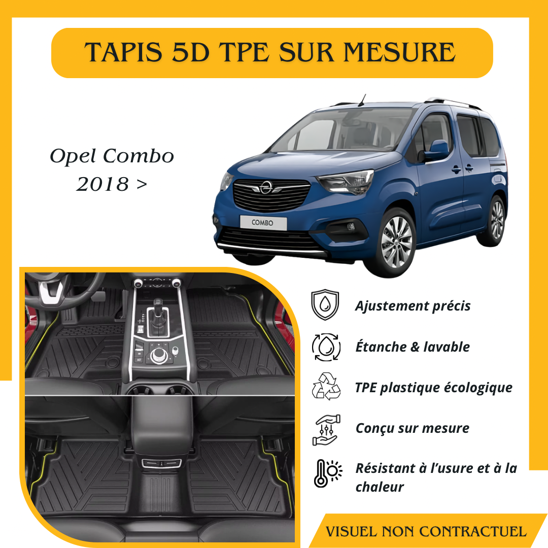 Tapis sur mesure 5D TPE Opel Combo 2018>