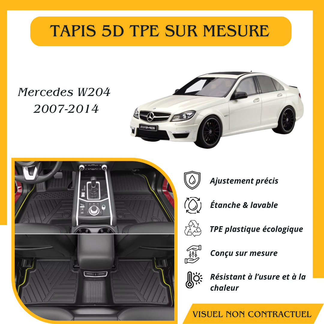 Tapis sur mesure 5D TPE Mercedes W204 2007-2014