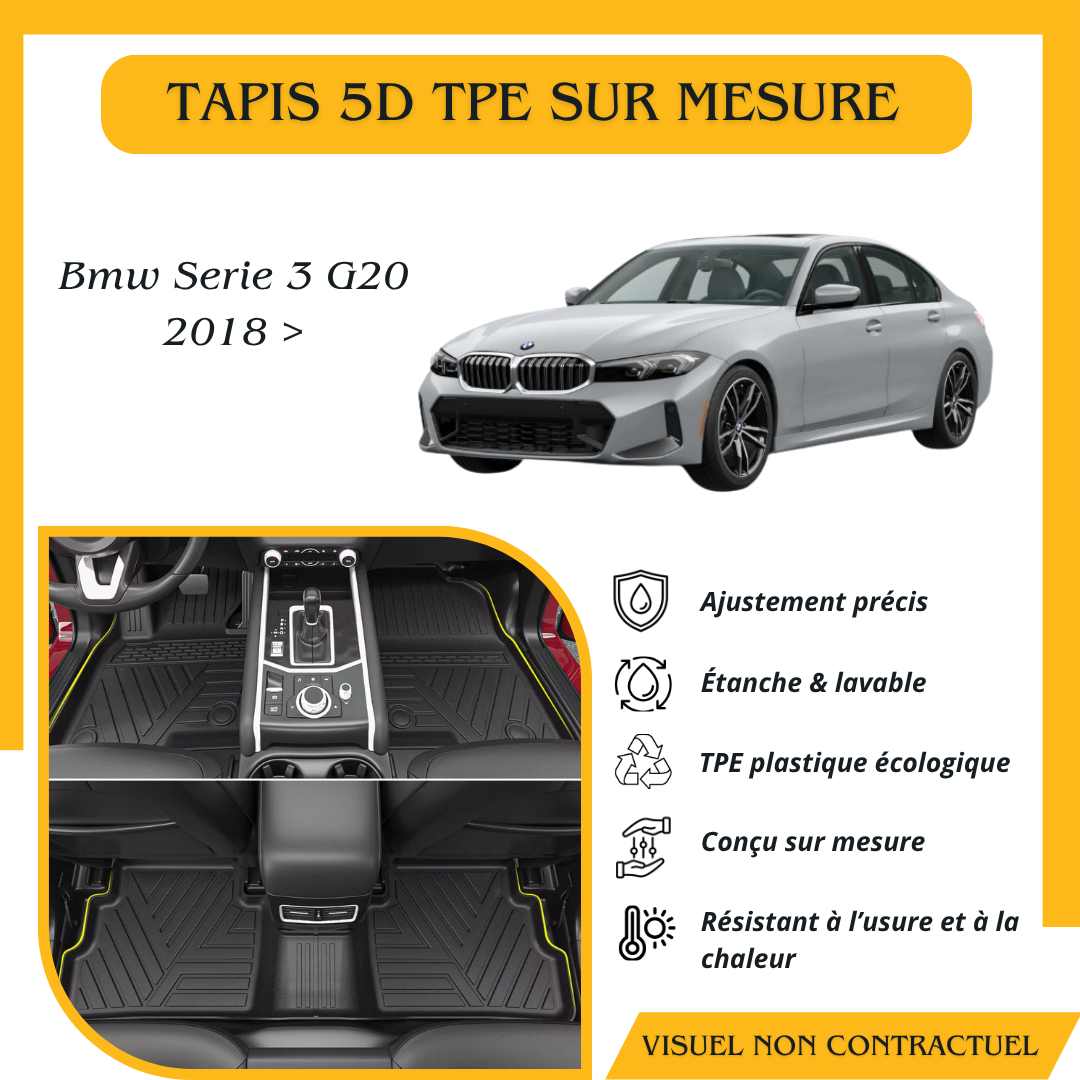 Tapis sur mesure 5D TPE Bmw Série 3 G20 2018 >