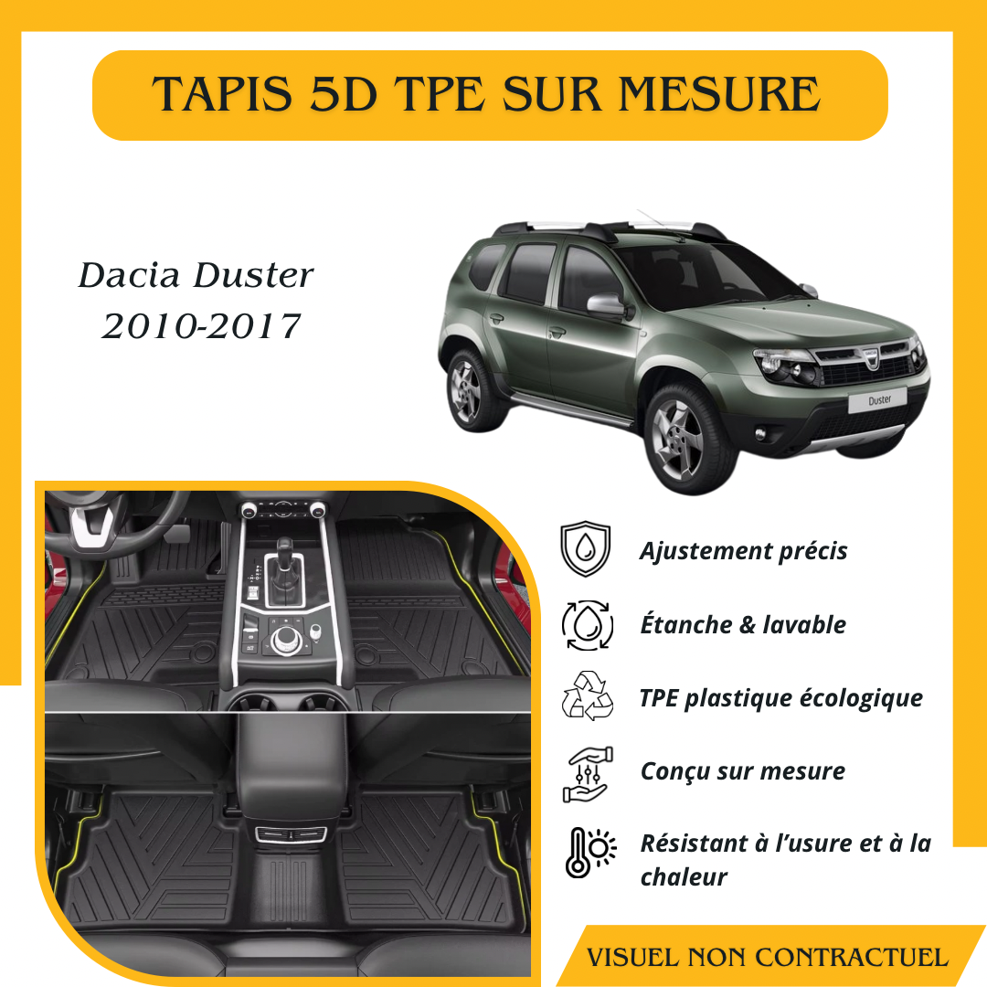 Tapis sur mesure 5D TPE Dacia Duster 2010-2017