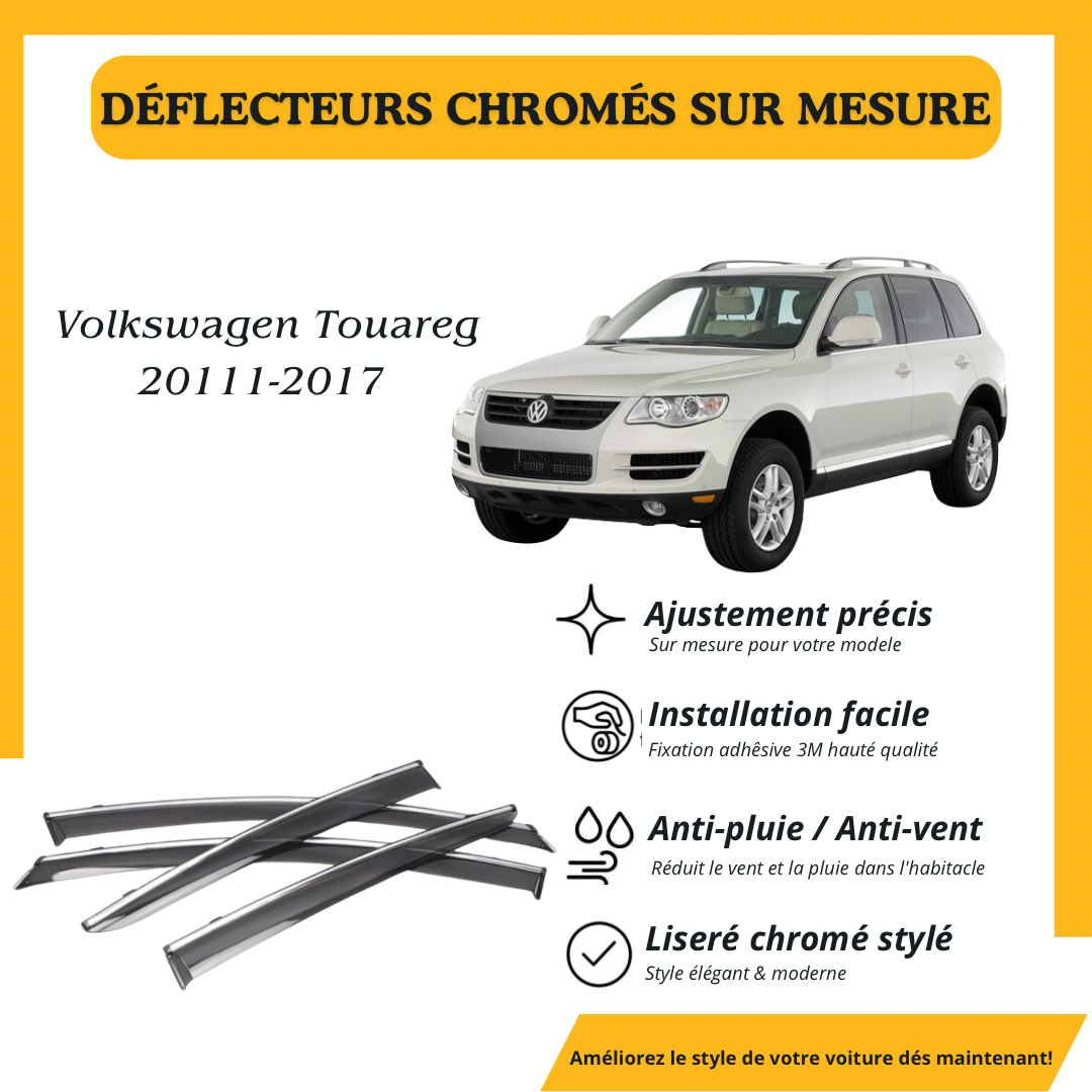 Déflecteur d’air noir et chromé Volkswagen Touareg 2011-2017