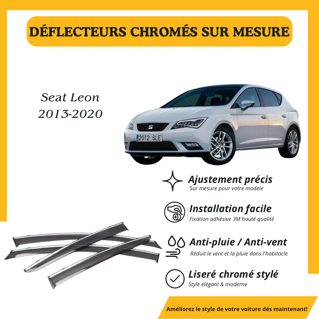 Déflecteur d’air noir et chromé Seat Leon 2013-2020